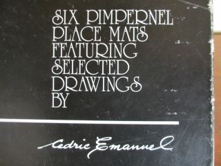 PIMPERNEL PLACEMATS CEDRIC EMANUEL PEN INK PRINTS of CANBERRA 