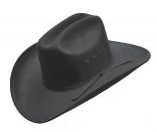 BLACK FELT COWBOY CATTLEMAN HAT   Black Band   LINED   New   Size 7 3 