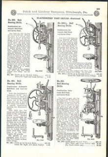 1913 ad Champion Blacksmiths Self Hand Feed Post Drills Three Greared