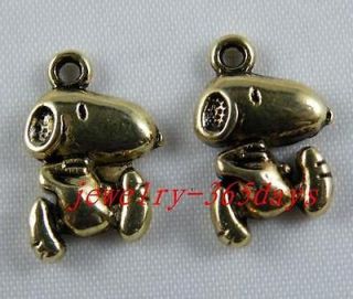 Free Ship 60 Gold Tone Snoopy Dog Charms Pendants 17mm