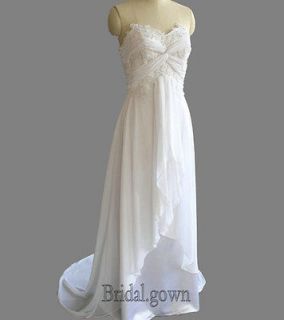 New White/Ivory Chiffon Beach Wedding Dress Bridal Gown Size6/8/10/12 