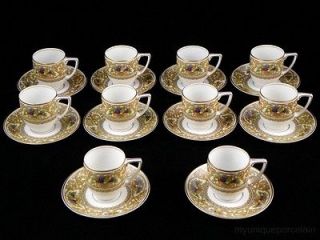 VINTAGE ROSENTHAL DEMITASSE 10 CUPS AND 10 SAUCERS SET