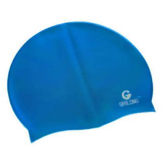 Silicone Swimming Cap w/Bag Swim Gear CERULEAN BLUE NEW