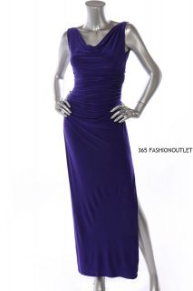 ralph lauren New womens sleeveless drapped evening dress purple size 