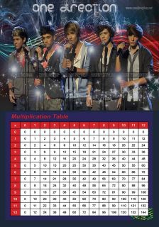 ONE DIRECTION MULTIPLICATION LEARNING CHARTS PARTY BAGS