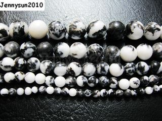   and White Zebra Gemstone Round Beads in 16’‘ 4mm 6mm 8mm 10mm 12mm