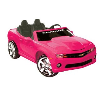   powered ride on toy 2 seats seater pink camaro sports car chevy 12v