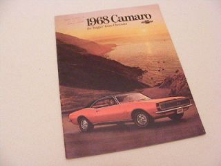 Reeder Chevy 1968 Camaro Sales Brochure Literature Car