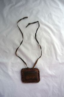 Arabic Leather Necklace with Sealed Pouch