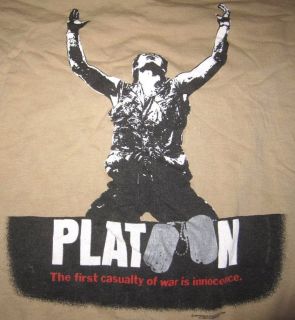 VINTAGE 80S 1986 PLATOON WAR PROMO MOVIE T SHIRT SMALL CHARLIE SHEEN