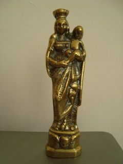 17thC FLEMISH MADONNA & CHILD BRASS STATUE c1660 EXTREMELY RARE OBJECT