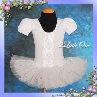 Girl White Ballet Tutu Dance Costume Fairy Fancy Dress Leotard Toddler 
