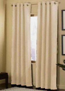   Beige Grommet Micro Suede Curtain Window Covering Drapes 54x84 Each