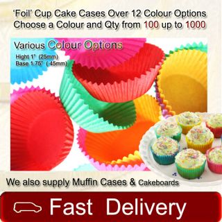 Foil Cupcake Cases 12 Colour Choices Various Qty 50,100,200,300,500 