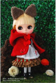 LITTLE WINTER RED RIDING HOOD SET FOR BLYTHE DOLLS   BY BRILLIANT 