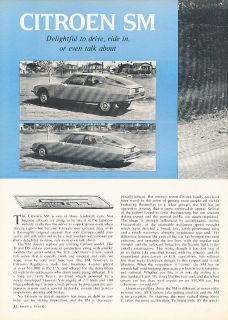 1972 Citroen Maserati SM   Classic Article A92 B
