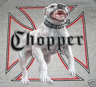 CHOPPERS & PIT BULL T SHIRT GRAY SIZE 2XL NEW