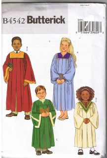   Kids Childrens Child Church Choir Robe Butterick Pattern Sz 7 8 10 12