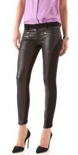 NEW Siwy womens Mick leather panel with zip Pants in Speechless