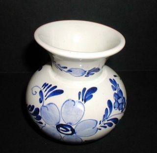 Beautiful Vintage Delft Blue Blauw Small Flower Vase Older Hand 