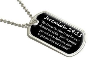 Jeremiah 29 11   For I know the plans   christian   Military Dog Tag 