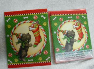 Scotty Scottie Dog and Christmas Stocking Mary Engelbreit Notecards 