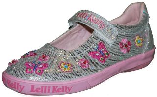Lelli Kelly Silver Glitter Dolly Strap Shoes