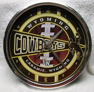 Newly listed Wyoming Cowboys NCAA 12 Chrome Metal Shiny Round Wall 