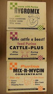   Feed Store Sign Lot Hygromix Mix R Mycin Cattle Plus Vintage Classic