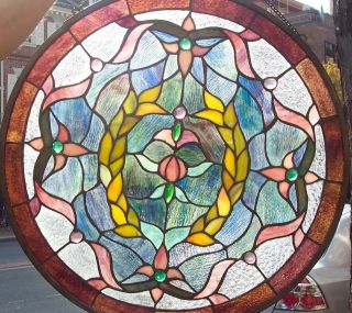 Tiffany Styled Stained Glass Window Panel 18 Round {9037 19}
