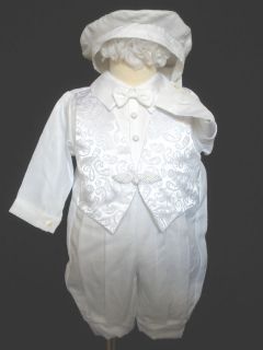 New Baby Boy & Toddler Baptism Christening Romper Gown Suit New born 