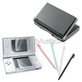 Clear Hard Case+4 Stylus Pen+Screen Protector LCD Film Guard for DS 