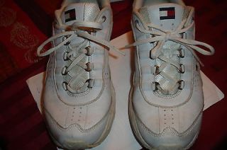 TOMMY HILFIGER WHITE SNEAKERS WITH LOGO AND LETTERING SIZE 11