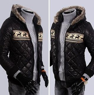 Mens Cool Slim Fit Hooded Winter Padded Coat Outwear Jacket M L XL
