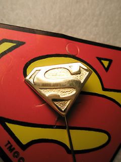 NEW DC Comics SUPERMAN Symbol Lapel Stick Pin Tie Tack 1977