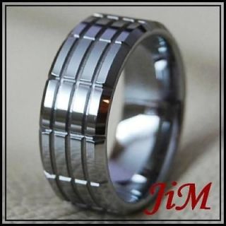9MM TUNGSTEN GROOVED MENS RING RARE CARS TIRE SIZE 10