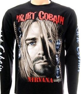 Nirvana Kurt Cobain T Shirt L Long Sleeve L/S Rock Music Alternative