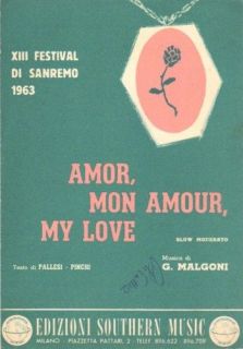 amor mon amour my love Claudio Villa SANREMO SPARTITO