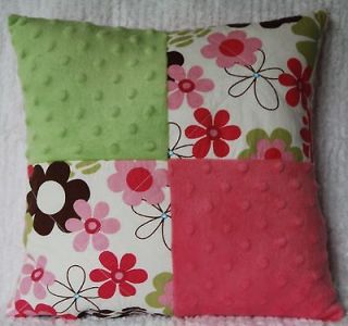 NURSERY PILLOW~ MADE WITH COCALO TAFFY PINK AND GREEN