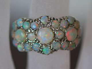 beautiful Three cluster genuine Opal ring