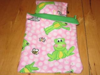 NEW SLEEPING BAG FOR OLIVIA THE PIG FROGS AND BEES PINK