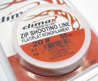 Climax Zip Shooting Running Line 20# Flat Monofilament slick and 