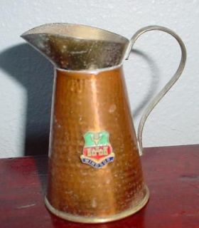   Windsor Copper & Brass Pitcher Made in England 4.5 Tall Collectible