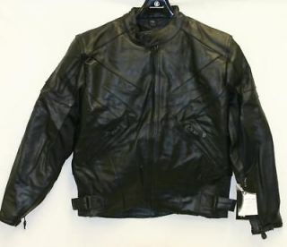 Close OUt Leather Crotch Rocket Racing Jacket Armored Blk New 52