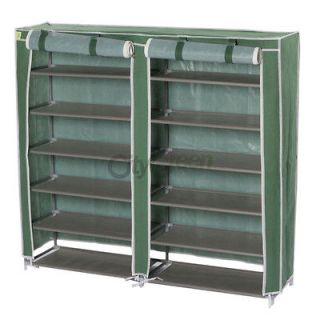   Tiers Shoe Cabinet Shoe Rack with Cover Light Green Shoe Organizers