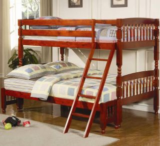   Over Full Solid Pine Bunk Bed in a Cherry Finish by Coaster 460222