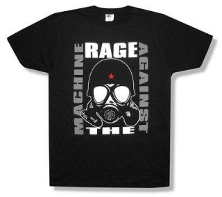 RAGE AGAINST THE MACHINE   GAS MASK BLACK T SHIRT   NEW ADULT LARGE 