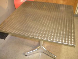 Stainless Steel Industrial Modern Bistro Table Mid Century Retro