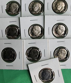   PROOF Roosevelt Dime Coin Collection from US Mint Proof Set 10 Coins