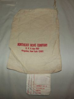 VINTAGE 1973 NORTHEAST NEWS COMPANY KINGSTON NY CLOTH MAIL BAG